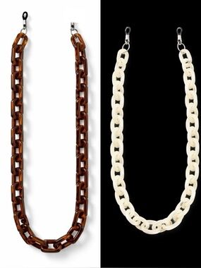 Vintage lucite chain link glasses holders or necklaces.